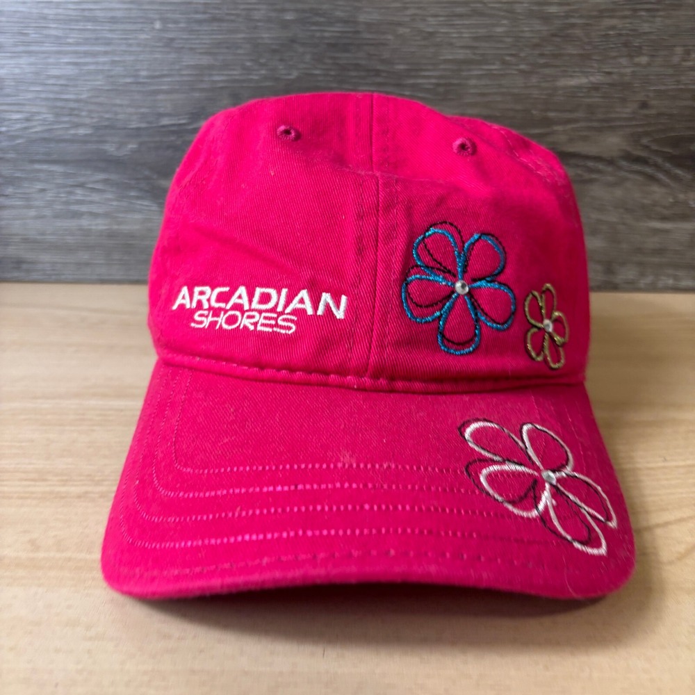 Arcadian Shores Hat Cap Strap Back‎ Womens Pink South Carolina Pony Tail Hole